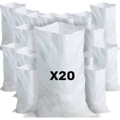 Säckar för avfall - Avfallssäck - Sandpåse - 20 stycken, 55 x 95 cm, 64L - för sand, jord, grus, trädgårdsarbete, byggavfall