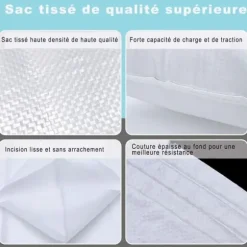 Säckar för avfall - Avfallssäck - Sandpåse - 20 stycken, 55 x 95 cm, 64L - för sand, jord, grus, trädgårdsarbete, byggavfall