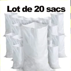 Säckar för avfall - Avfallssäck - Sandpåse - 20 stycken, 55 x 95 cm, 64L - för sand, jord, grus, trädgårdsarbete, byggavfall