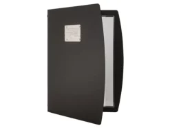 Securit® A4 RIO menuomslag med bestikdesign i sort