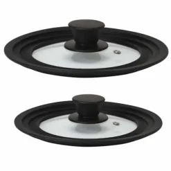SET 2 UNIVERSALA GLASFÖRSEGA MED Ø16/18/20CM / 24/26/28CM KÖKSSPLASHSKYDDARE