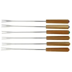 Set med 6 fonduegaflar av FSC-märkt trä från Fackelmann Nature