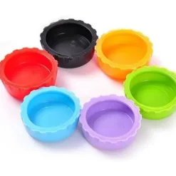 Set med 6 kapsyler i silikon för öl, läsk och vin