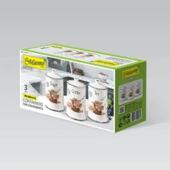 Set med 3 keramiska behållare för kaffe, te och socker MAESTRO ROSE MR-20050-03cs