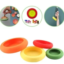 Set med 4 Silikon Matskydd Bestick Grönsaksfrukt Konservering Verktyg Kökstillbehör