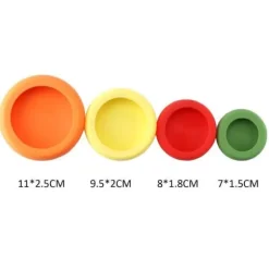 Set med 4 Silikon Matskydd Bestick Grönsaksfrukt Konservering Verktyg Kökstillbehör