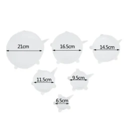 Set med 6 st Återvinningsbart silikonlock Universal Stretch Lock Lufttätt Stretch Giftfri Smaklös matkonservering