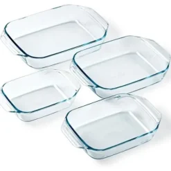 Set med 4 ugnsformar - PYREX - Glas - Rektangulär - 27/31/35/39 cm