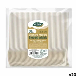 Set med skedar Algon Efterrätt Trä 20 antal 14 x 3 x 0,2 cm