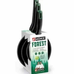 Set med stekpannor Monix FOREST M501236 Svart Aluminium