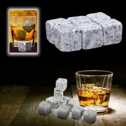 3set X 6st/set Whiskeyisstenar, återanvändbara isstenar för säkra drycker, med påse