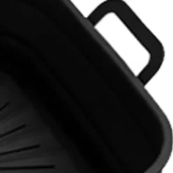 Silikon fritös liners Set - 8 tum fyrkantig, förtjockad & vikbar, luktfri - svart