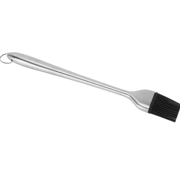 Silikonborste Handtag i rostfritt stål Högtemperaturbeständigt köksbakning Grillsås OljeborsteIhåligt handtag Runt huvud L