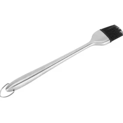 Silikonborste Handtag i rostfritt stål Högtemperaturbeständigt köksbakning Grillsås OljeborsteIhåligt handtag Runt huvud L