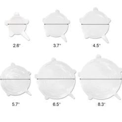 Silikonlock, Cefanty 6 st Återanvändbara silikonstretchlock Universallock/ Matförvaring