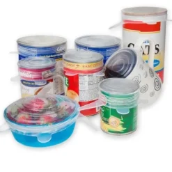 Silikonlock till skålar Koppar Matlock Set med 6 stretchlock Food Saver Wrap_CF*2607