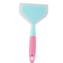 Silikonspatel Nonstick NonSlip Silikon Matlagningsspatel för Tamagoyaki Pizza Biff (Himmelsblå Rosa Handtag)
