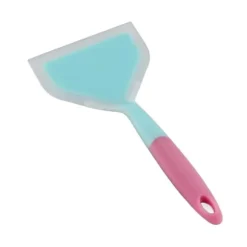 Silikonspatel Nonstick NonSlip Silikon Matlagningsspatel för Tamagoyaki Pizza Biff (Himmelsblå Rosa Handtag)