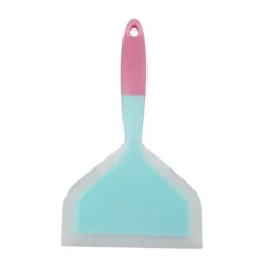 Silikonspatel Nonstick NonSlip Silikon Matlagningsspatel för Tamagoyaki Pizza Biff (Himmelsblå Rosa Handtag)
