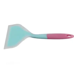 Silikonspatel Nonstick NonSlip Silikon Matlagningsspatel för Tamagoyaki Pizza Biff (Himmelsblå Rosa Handtag)