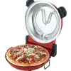 Sirge OSOLEMIO Pizzaugn - 1200 W elektrisk PIZZA - 400°C - RÖD - diameter 30 cm - SVART eldfast sten utan färgning
