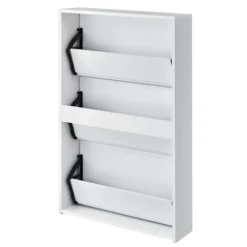 Skoskåp med 3 lådor och spegel plats för 9 par skor vit [en.casa]