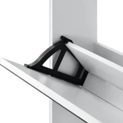 Skoskåp med 3 lådor och spegel plats för 9 par skor vit [en.casa]