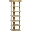 Skoställ - Skohylla - Smal - 7 Nivåer - För 6 Par - 32×30×104 cm - Trä - Natur