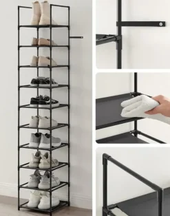 Skoställ 10 våningar 33 x 33 x 173 cm