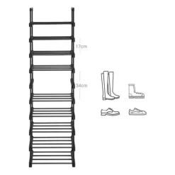 Skoställ, 10-facks metallställ för förvaring av skor, anpassningsbar design, metallram, platsbesparande ställ, för omklädningsrum, hall, 30 x 45 x 17 | CDON