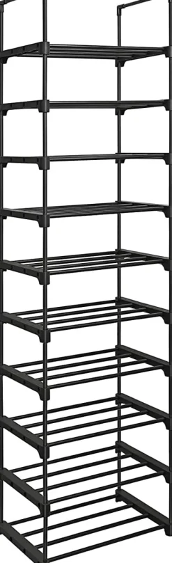 Skoställ Flexibla Hyllor 45x30x174 cm - Svart