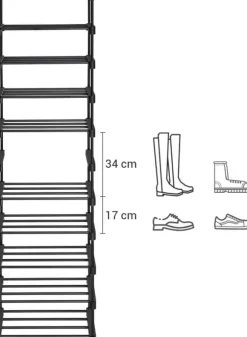 Skoställ Flexibla Hyllor 45x30x174 cm - Svart