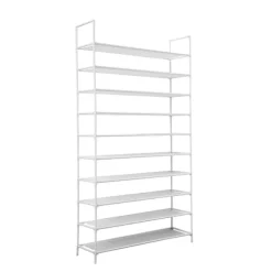 Skoställ för 50 par - Vit - 10 våningar