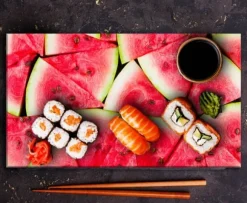 SKÄRBRÄDA I GLAS 52x30 VATTENMELON