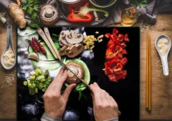 SKÄRBRÄDA I GLASPLATTA 52x40 SVART