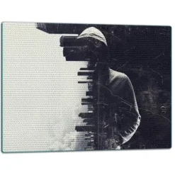 SKÄRBRÄDA I GLASPLATTA 52x40 VIT