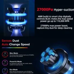 Sladdlös handdammsugare, 27000Pa sugeffekt, Smart dammsensor