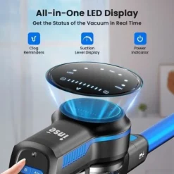 Sladdlös kvastdammsugare, INSE, S7P, blå, 6 i 1 lättviktsdammsugare, 26kpa, 45 min batteritid, 65db, 265W, 1L tank