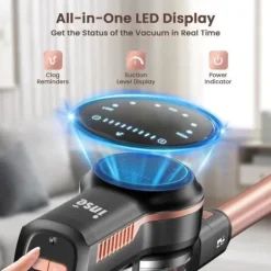 Sladdlös kvastdammsugare, INSE, S7P, svart, 6 i 1 lättviktsdammsugare, 26kpa, 45 min batteritid, 65db, 265W, 1L tank