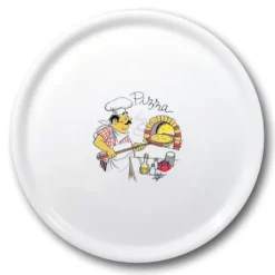 Slitstark pizzatallrik av Speciale-porslin, dekorerad, 330 mm - set med 6 st.