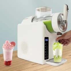 Slushmaskin & frysta drycker - Shaved Ice-maskin - Självrengöring - Digital Styrning - Flera Lägen - EU-kontakt - För Hemmet - Beige