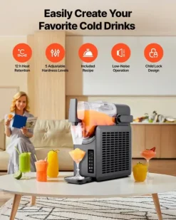 Slushmaskin & Margaritamaskin - Fryst dryckesmaskin - Kapacitet 2,6 l - Ingen is krävs - Förinställda program (5) - Självrengöring - För hemmet
