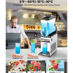 Slushmaskin för kommersiellt bruk, 15L Margarita Smoothie, Frysdrycksmaskin med hög kapacitet