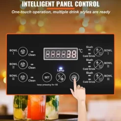 Slushmaskin Kommersiell 3 x 12L Triple Bowl 72 Koppar Utgång 220V 1300W Rostfritt Stål Margarita Smoothie Frysta Drycker