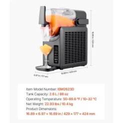 Slushmaskin 42,9x17,7x42,4 cm Fryst dryckestillverkare Självrengörande