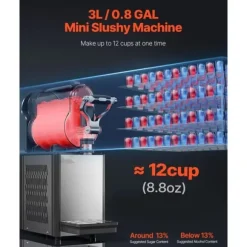 Slushy Maskin 3L för Margarita, Smoothies, Frysta Drycker, catering, evenemang, effektiv och användarvänlig