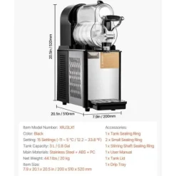 Slushy Maskin 3L för Margarita, Smoothies, Frysta Drycker, catering, evenemang, effektiv och användarvänlig