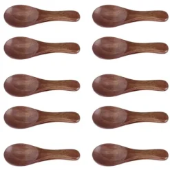 Små träskedar för kökskryddolja Kaffe Te Socker (10st)