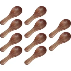 Små träskedar för kökskryddolja Kaffe Te Socker (10st)