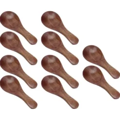 Små träskedar för kökskryddolja Kaffe Te Socker (10st)